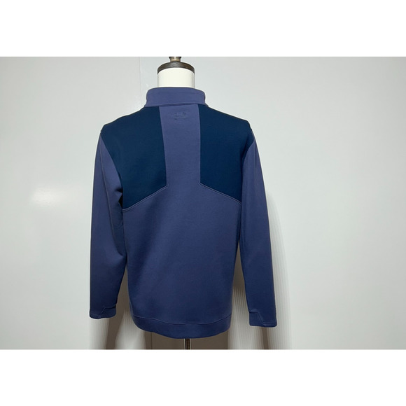 Under Armour Golf Pullover Mens Large Purple Blue Loose Fit 1/4 Zip Sweatshirt - Picture 3 of 11